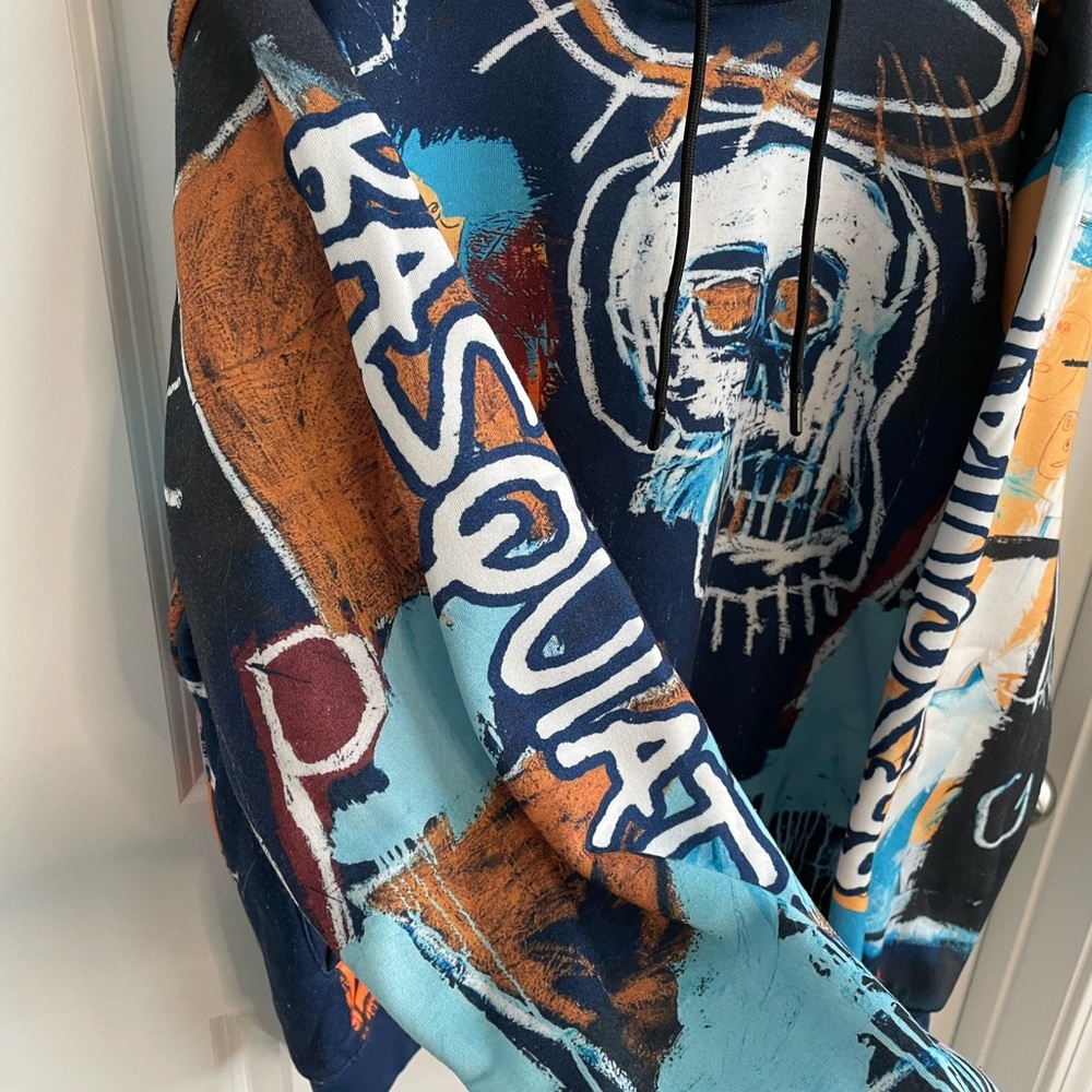 Jean-Michel Basquiat All Over Graffiti Print Hoodie - Picture 3 of 8